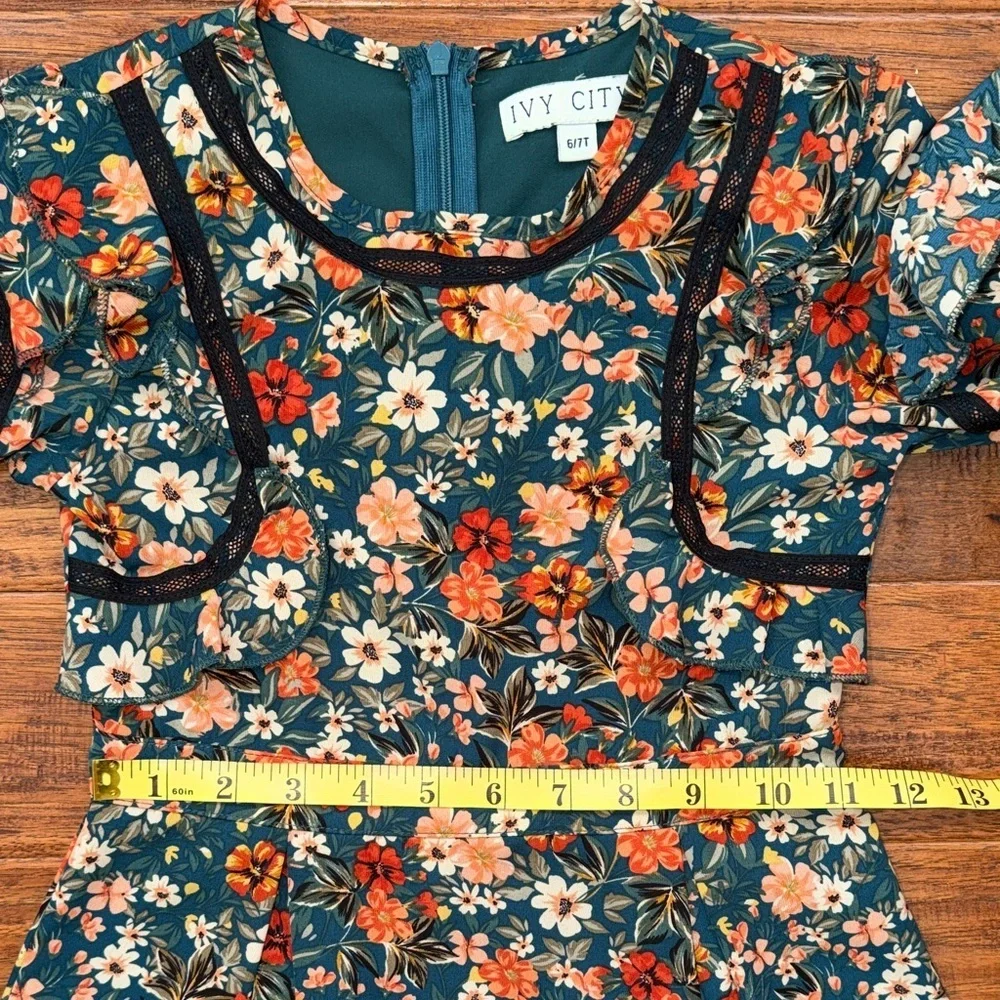 Ivy City Co Mini Naomi Floral Dress with Puff Ruffle Sleeves, 6/7